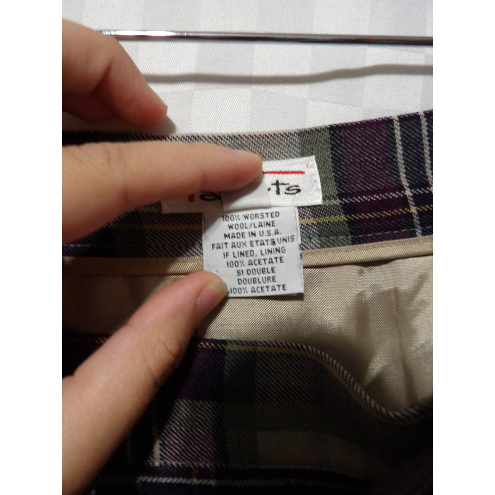 TALBOTS Vintage Wool Plaid Wrap Skirt | 4 - Picture 8 of 8